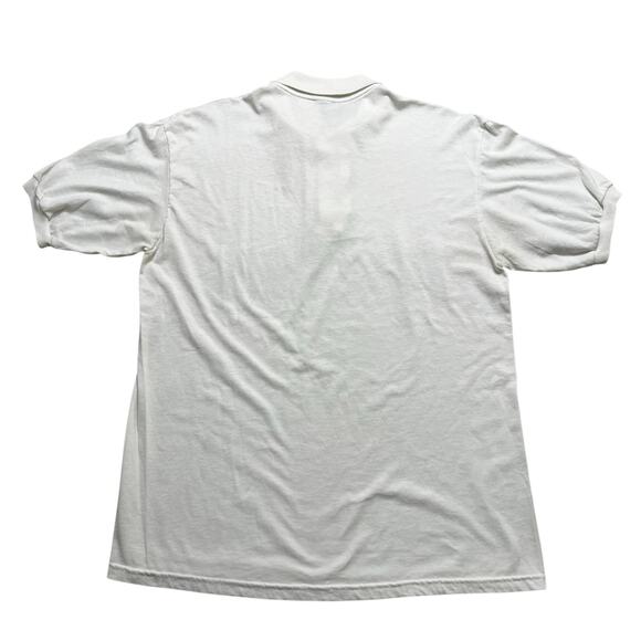 Vintage Hawaiian Fishermen Graphic Polo Shirt Gray Short Sleeve Sz M / L  Tribal - Picture 6 of 10